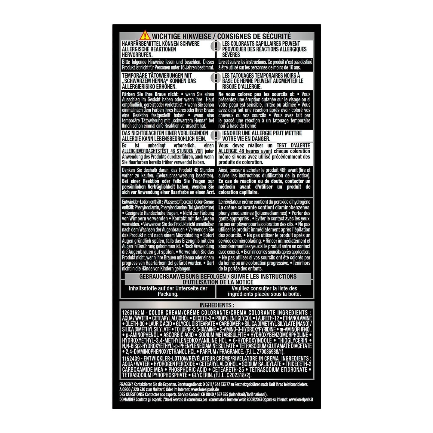 Brow Color 5.0 Braun - Verpackung Rückansicht